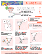 DIY Gift & Craft Cocktail Glass Template sample page.